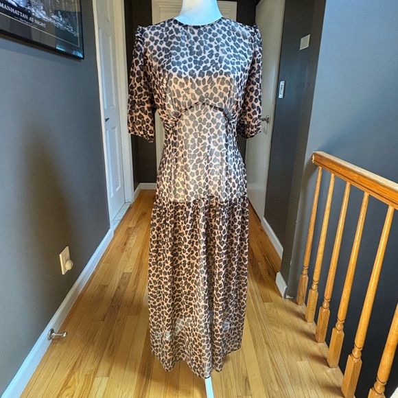 Drop Waist Leopard Print Dress - Picture 3 of 10